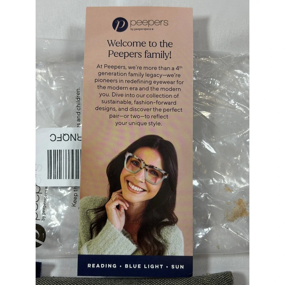 Peepers Spotlight Tortoise Square Blue Light Reading Glasses +2.00 Oprahs Fav